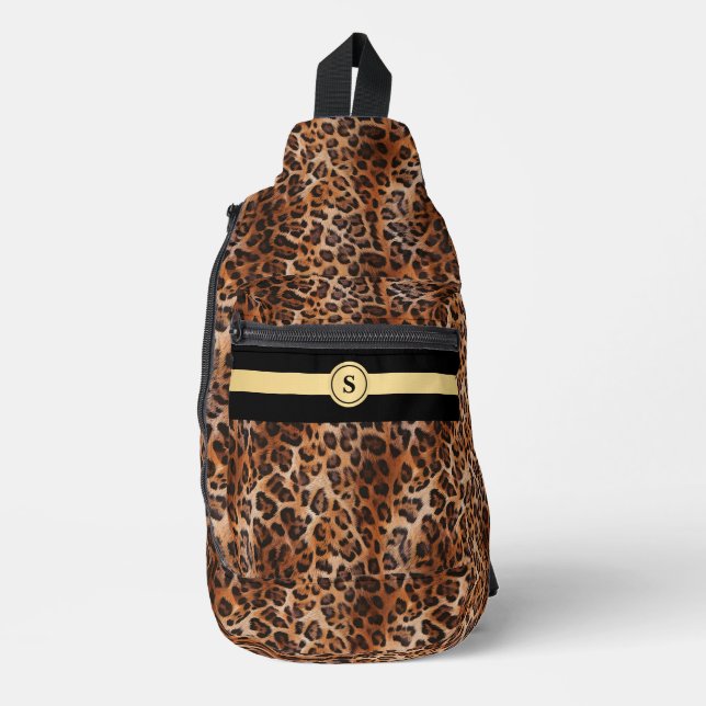 Unleash Your Wild Side: Personalized Leopard  Sling Bag (Front)
