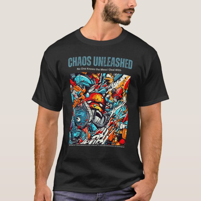 Unleashed Chaos The Ultimate HD Warzone AI Design T-Shirt (Front)