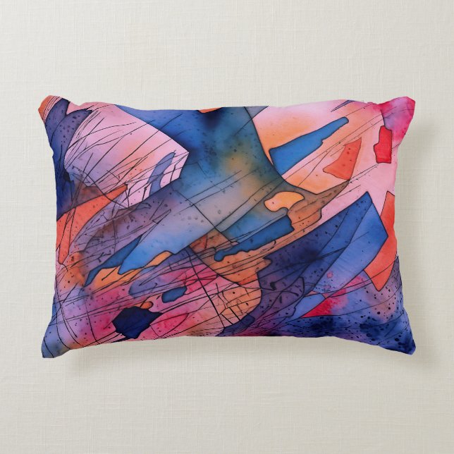 "Unleashed Potential" Contemporary Abstract Art Accent Pillow (Front)