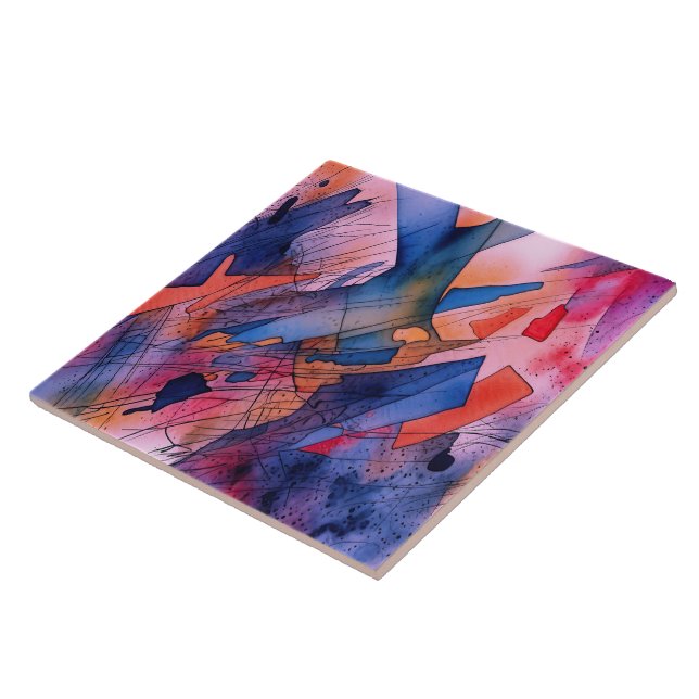 "Unleashed Potential" Contemporary Abstract Art Tile (Side)