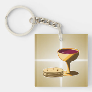 Unleavened Bread and Wine Holy Communion Keychain