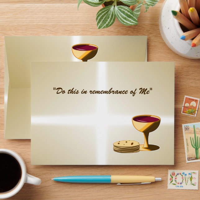 Unleavened Bread and Wine The Last Supper Easter Envelope (Desk)