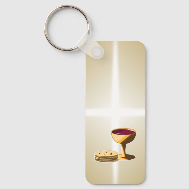 Unleavened Bread and Wine The Last Supper Easter Keychain (Front)