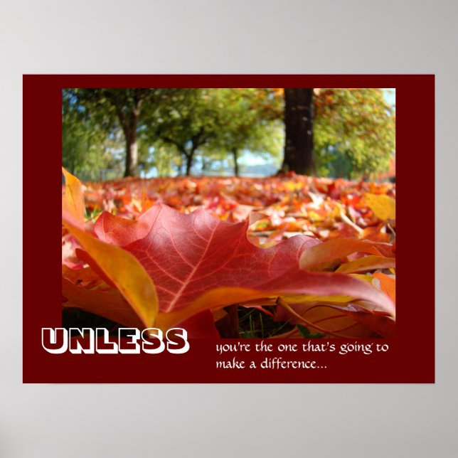 UNLESS you're the one going to make a differenence Poster (Front)