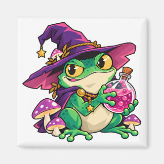Unlicensed Alchemist Frog Wizard Square Magnet