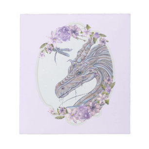 Unlikely friends dragon and dragonfly  notepad