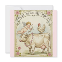 Unlikely Match Funny Valentine's Day Card Chicken