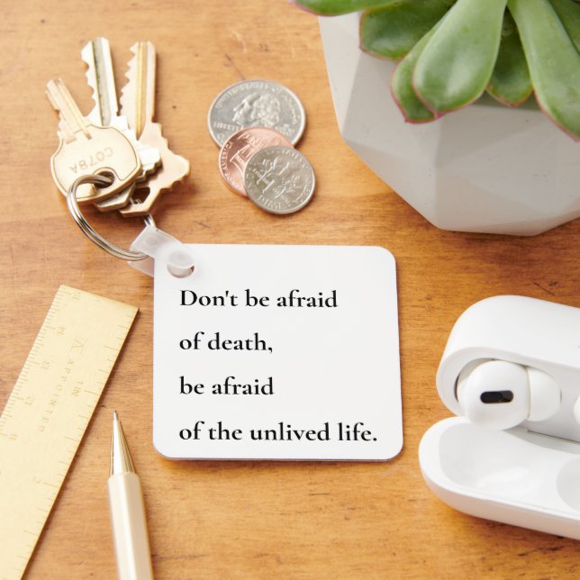 Unlived Life - Minimalist Typography Design Keychain (Desk)