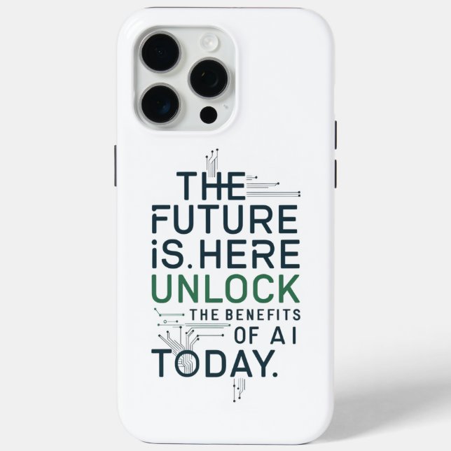 Unlock AI Future iPhone Case | Tech Revolution (Back)