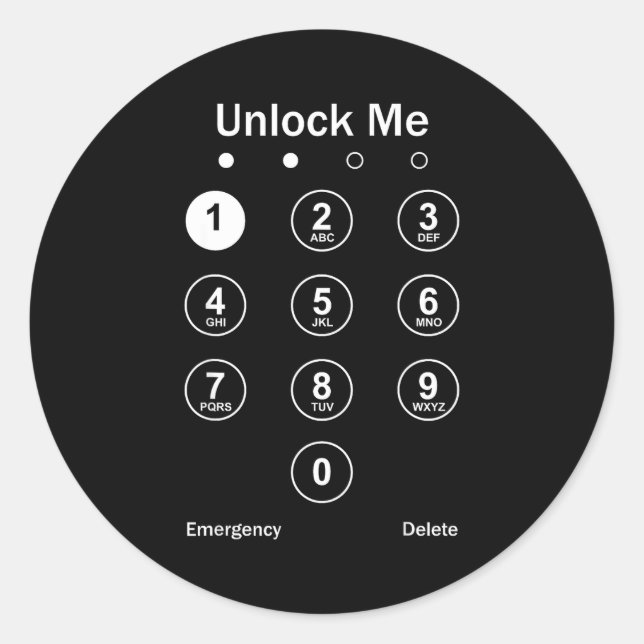 Unlock Me Phone Pcode Funny Gaming Christmas Gift  Classic Round Sticker (Front)