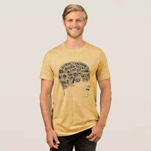 Unlock Your Mind – Vintage Phrenology Brain Tri-Blend Shirt