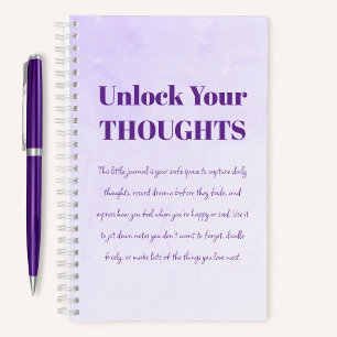 Unlock Your Thoughts Minimal Journal - Purple