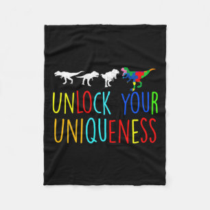 Unlock Your Uniqueness Kids Boys Autism Awareness Fleece Blanket