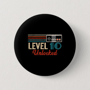 Unlocked Level 10 Birthday Boy Video Game Controll 2 Inch Round Button