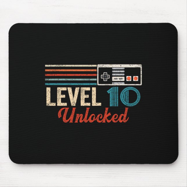 Unlocked Level 10 Birthday Boy Video Game Controll Mouse Pad (Front)