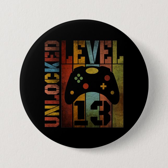 UNLOCKED LEVEL 13 3 INCH ROUND BUTTON (Front)