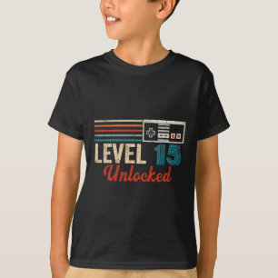Unlocked Level 15 Birthday Boy Video Game Controll T-Shirt