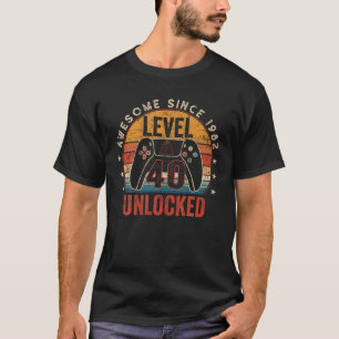 Unlocked Level 40 Awesome Since 1982 40 Year Old B T-Shirt