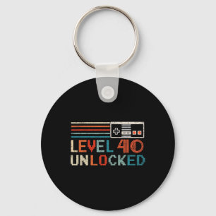 Unlocked Level 40 Birthday Boy Video Game Controll Keychain