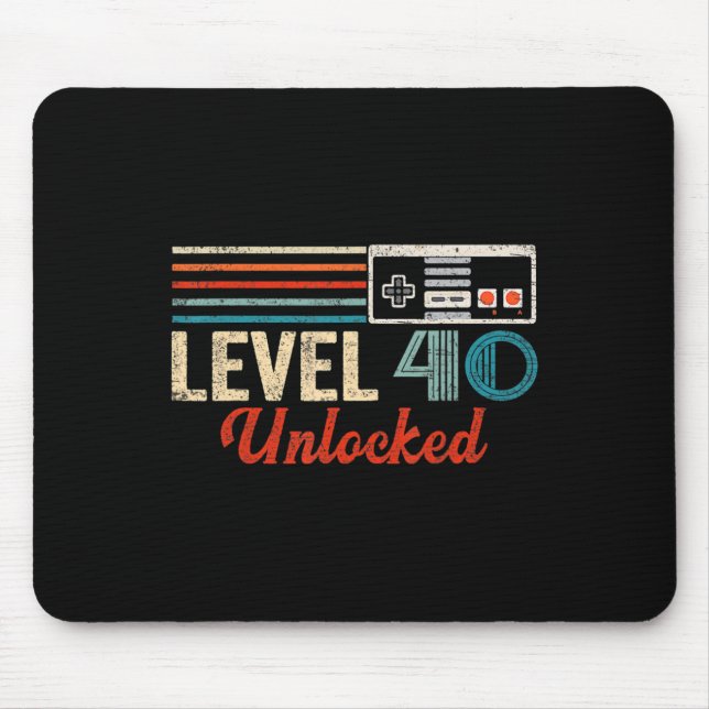 Unlocked Level 40 Birthday Boy Video Game Controll Mouse Pad (Front)