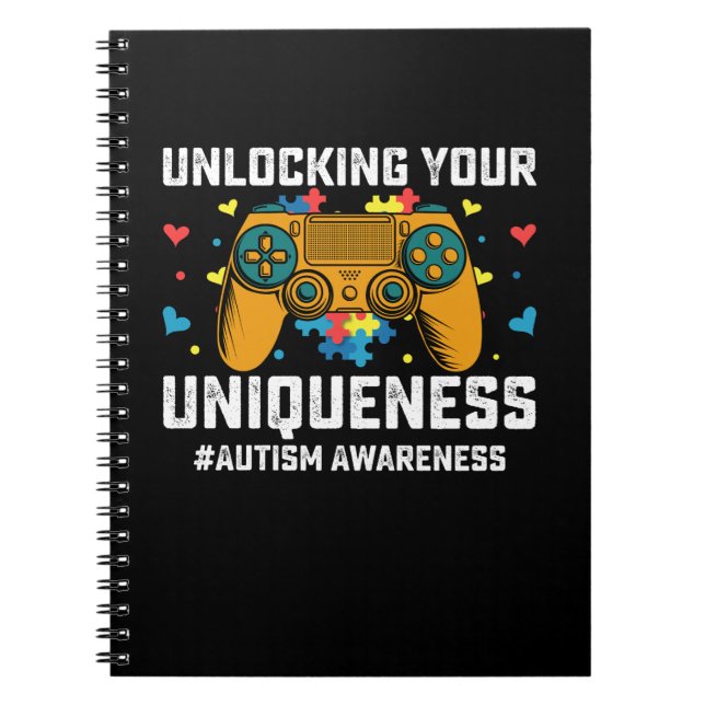 Unlocking Your Uniqueness Autism Gaming Gamer Notebook (Front)