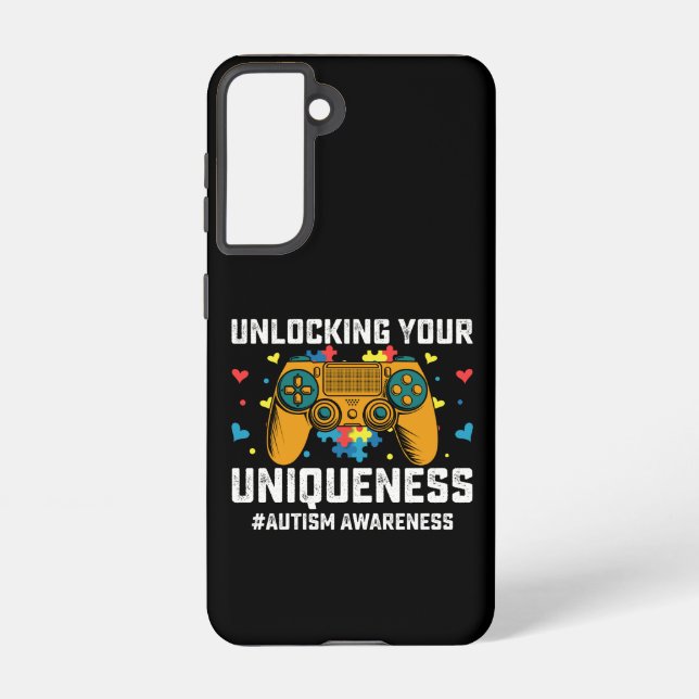 Unlocking Your Uniqueness Autism Gaming Gamer Samsung Galaxy S21 Case (Back)