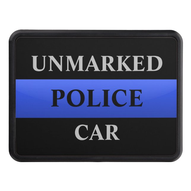 Unmarked Police Car Thin Blue Line Hitch Cover (Front)