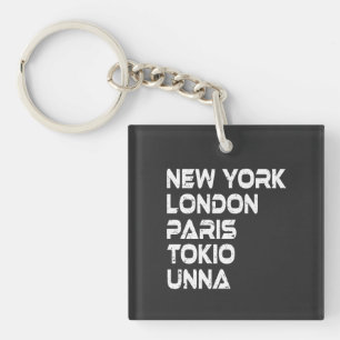 Unna New York London Paris Tokio Anhänger Keychain