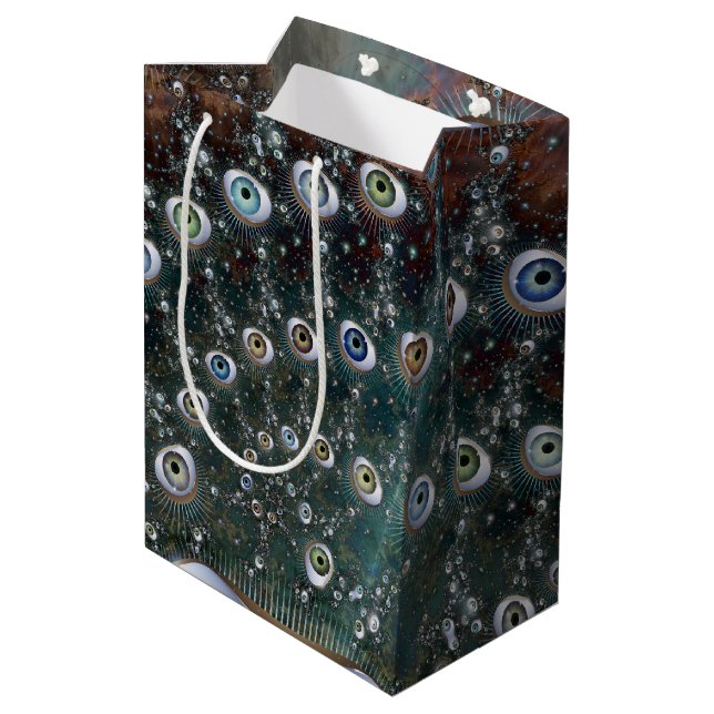 Unnecessarily W. Eyeballs Medium Gift Bag (Back Angled)