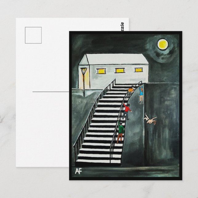 Unnecessary Steps Painting by Alfred Fox Postcard (Front/Back)