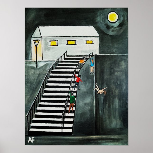 Unnecessary Steps Painting by Alfred Fox Poster (Front)