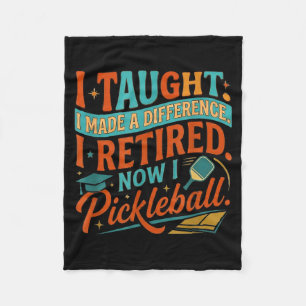 Unny retired educator pickleball player fleece blanket
