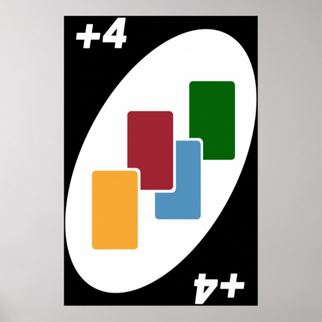 Uno Card Game Draw Four Poster (Front)