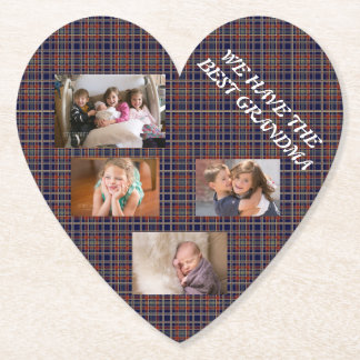 Unparalleled Love Grandma Touching Tribute Plaid Paper Coaster