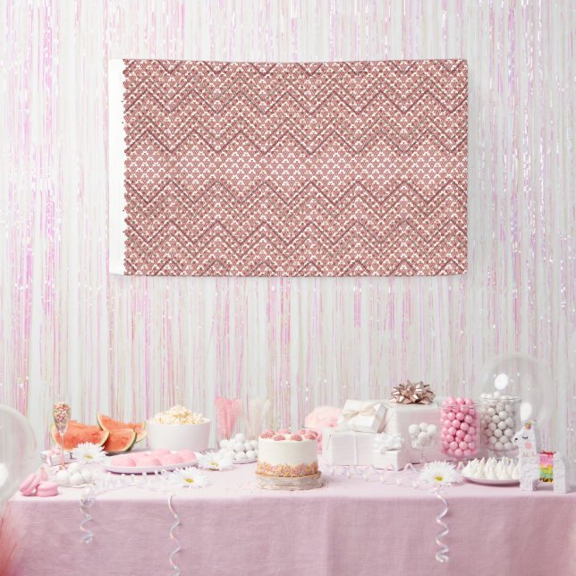 Unparalleled White Pattern on a Pink Background  Banner (Party)