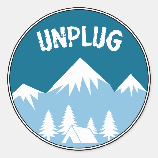 Unplug Classic Round Sticker (Front)