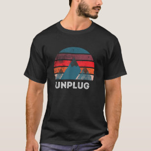 Unplug Hiking Mountain Retro Nature Summer Vacatio T-Shirt
