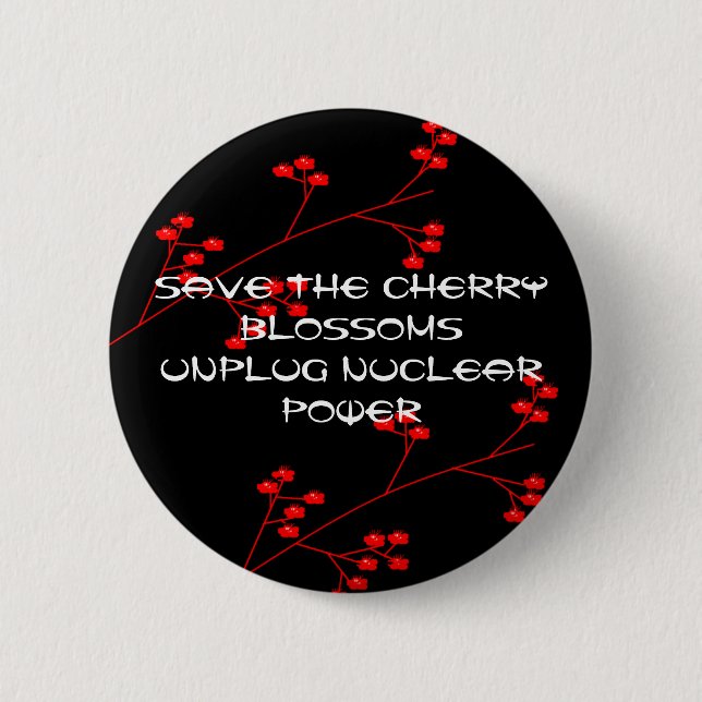 UNPLUG NUCLEAR POWER 2 INCH ROUND BUTTON (Front)
