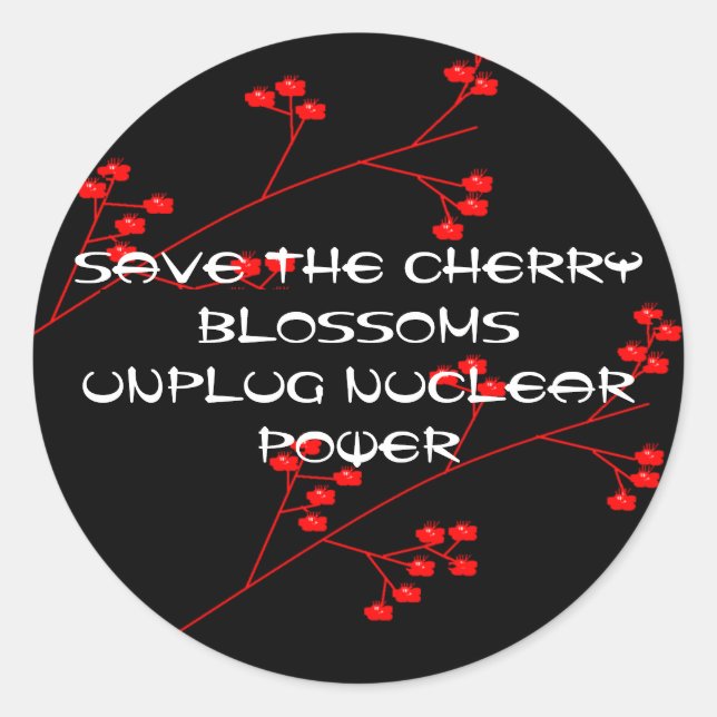 UNPLUG NUCLEAR POWER CLASSIC ROUND STICKER (Front)