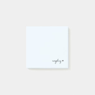 Unplug with Script Text and Electrical Cord Plug Post-it Notes