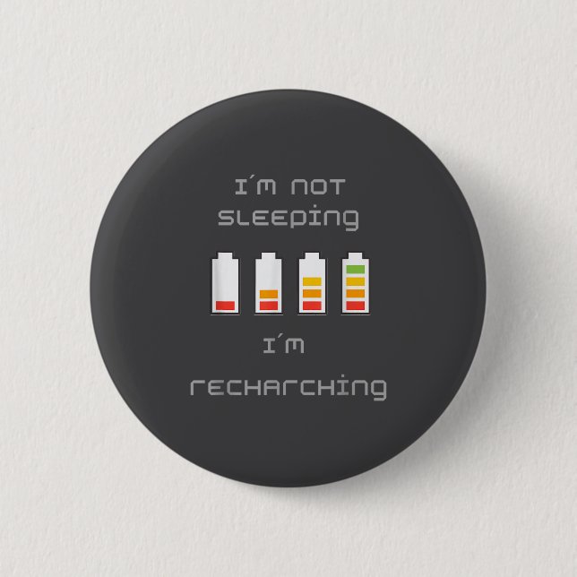 Unplugged &amp; Energized_ Cool Battery Design  2 Inch Round Button (Front)