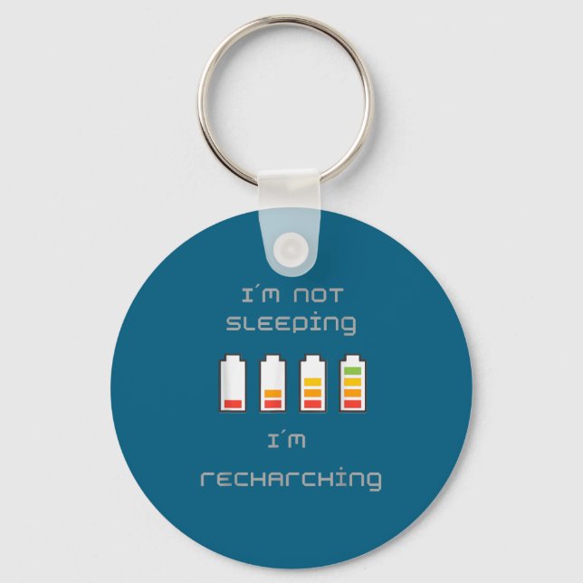 Unplugged &amp; Energized_ Cool Battery Design  Keychain (Front)