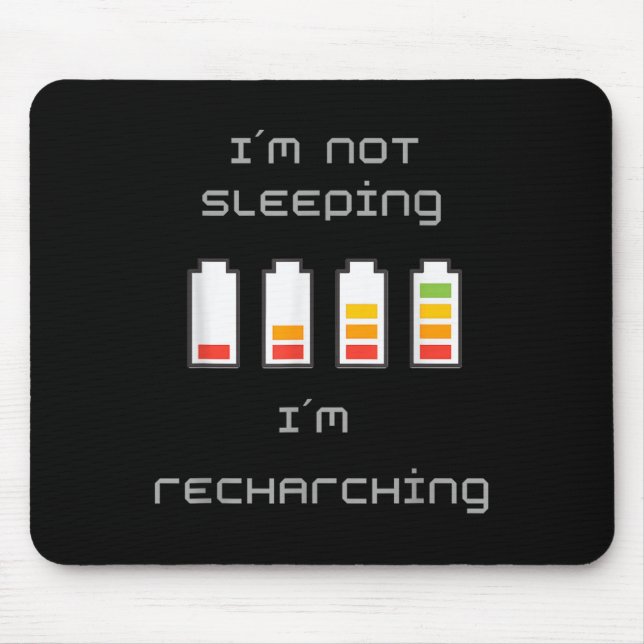 Unplugged &amp; Energized_ Cool Battery Design  Mouse Pad (Front)
