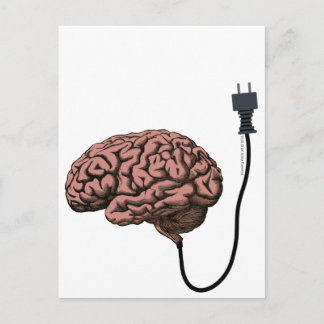 Unplugged Brain Steampunk Curiosity Anatomy Postcard