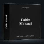 Unplugged Cabin Manual Minimalist Black Binder<br><div class="desc">Unplugged Cabin Manual Minimalist Black</div>