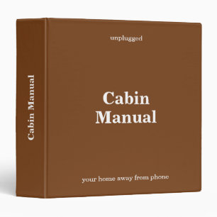 Unplugged Cabin Manual Minimalist Brown Binder
