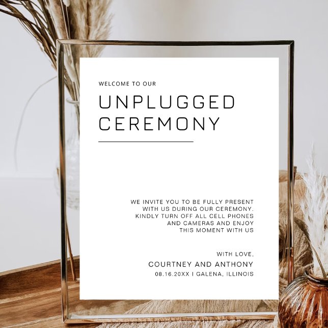 Unplugged Ceremony Minimalist Wedding Unplugged Poster (Creator Uploaded)