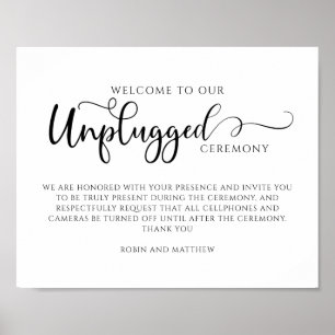 Unplugged Ceremony, Modern Calligraphy, Black Poster