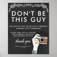 Unplugged Ceremony Sign | Don't Be This Guy