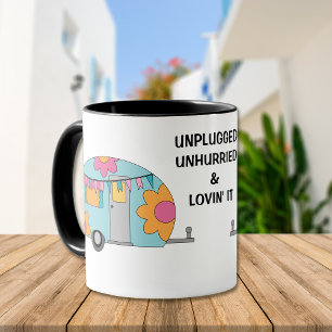 Unplugged Unhurried Lovin' It Retro Camper Mug